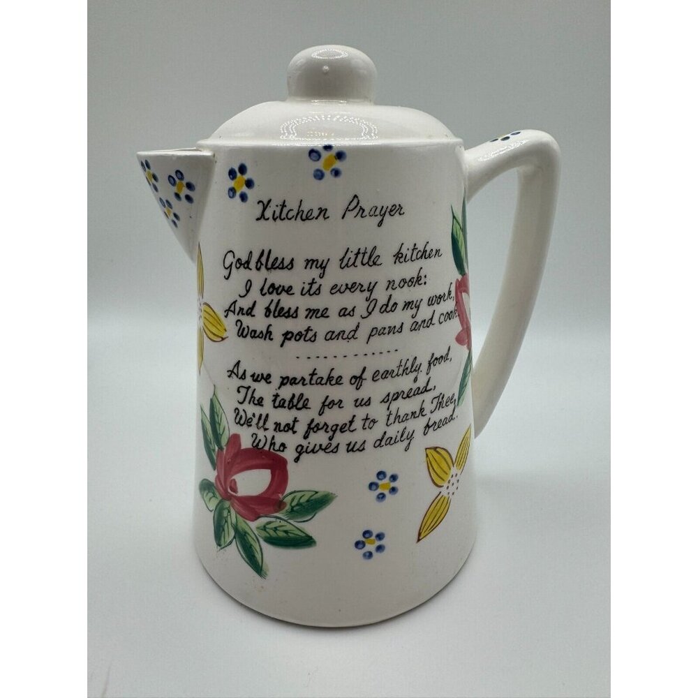 Vintage Norcrest Wall Pocket P-403 - Ceramic Kitchen Prayer Coffee Pot Vase